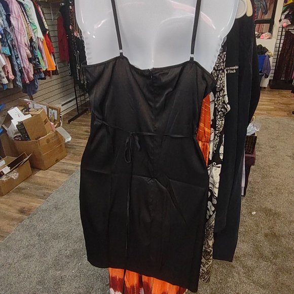 black satiny bodycon mini dress from Find Me Plus size 1XL - - Picture 2 of 3